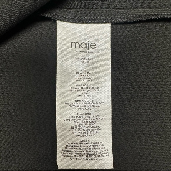 Maje Women's Black Rodene Belted Dress Black Sz 2 - Picture 10 of 12